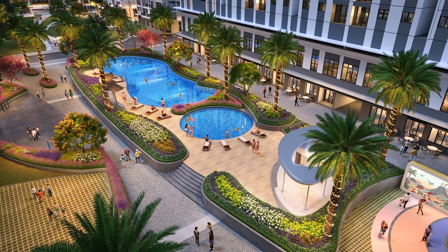 Hồ bơi hiện đại nâng tầm trải nghiệm sống của cư dân K-Home Apartment